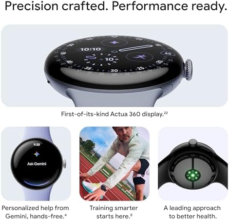 Google Pixel Watch 4  45mm    Android Smartwatch with Heart Rate and Sleep Tracking   40 Hour Battery   Fitness Tracking   Google AI   Matte Black Aluminum Case   Obsidian Active Band   Wi Fi