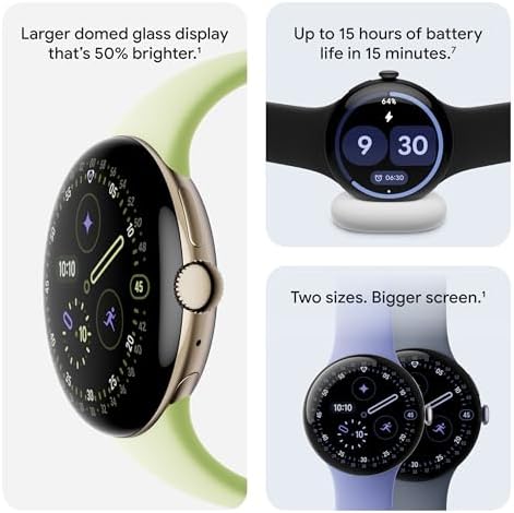 Google Pixel Watch 4  45mm    Android   2 Years of Data  Heart Rate Sleep & Fitness Tracking   40hr Battery   Matte Black Aluminum Case   Obsidian Active Band   LTE  2025   Google Pixel Watch app