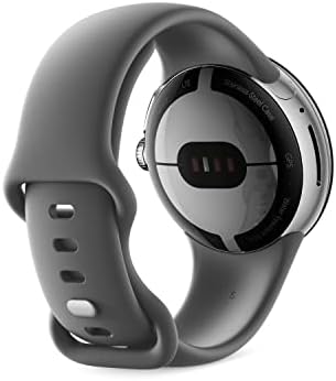 Google Pixel   Android Smartwatch with Fitbit Activity Tracking   Heart Rate Tracking Watch   Polished Silver Stainless Steel case with Charcoal Active band   LTE