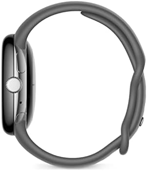 Google Pixel   Android Smartwatch with Fitbit Activity Tracking   Heart Rate Tracking Watch   Polished Silver Stainless Steel case with Charcoal Active band   LTE