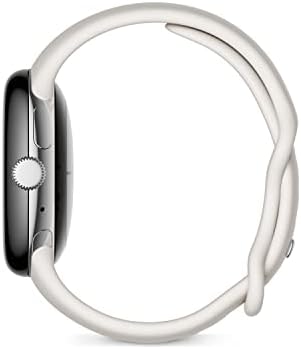 Google Pixel   Android Smartwatch with Fitbit Activity Tracking   Heart Rate Tracking Watch   Polished Silver Stainless Steel case with Charcoal Active band   LTE