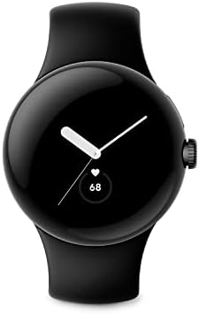 Google Pixel   Android Smartwatch with Fitbit Activity Tracking   Heart Rate Tracking Watch   Polished Silver Stainless Steel case with Charcoal Active band   LTE