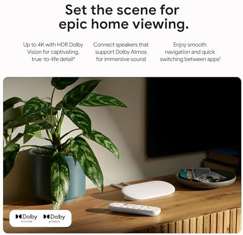 Google TV Streamer 4K   Fast Streaming Entertainment on Your TV with Voice Search Remote   Watch Movies  Shows  Live TV  and Netflix in 4K HDR   Smart Home Control   32 GB of Storage   Porcelain