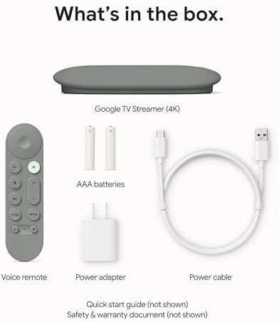 Google TV Streamer 4K   Fast Streaming Entertainment on Your TV with Voice Search Remote   Watch Movies  Shows  Live TV  and Netflix in 4K HDR   Smart Home Control   32 GB of Storage   Porcelain