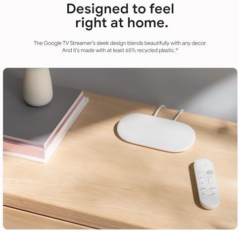 Google TV Streamer 4K   Fast Streaming Entertainment on Your TV with Voice Search Remote   Watch Movies  Shows  Live TV  and Netflix in 4K HDR   Smart Home Control   32 GB of Storage   Porcelain