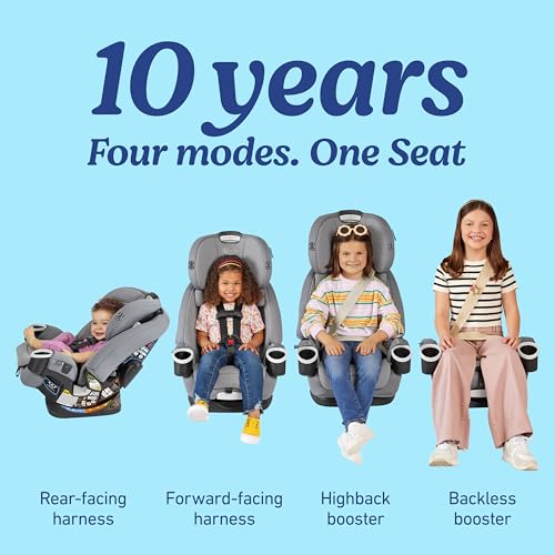 Graco 4Ever DLX 4 in 1 Car Seat  Charlie  Infant to Toddler Car Seat  with 10 Years of Use   Rear Facing  Forward Facing and Booster Modes   Safe  Comfortable and Convenient