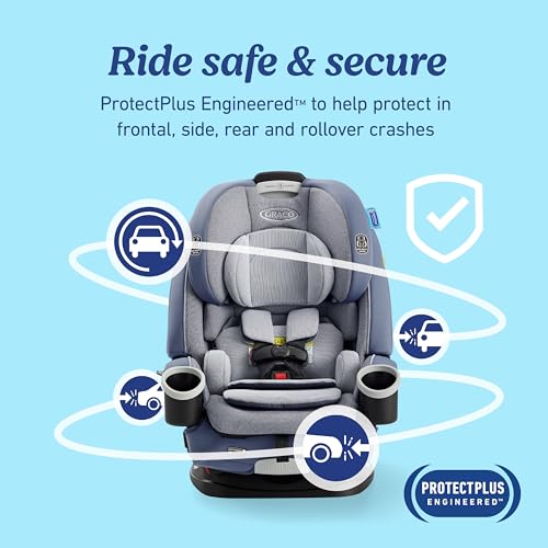 Graco 4Ever DLX 4 in 1 Car Seat  Charlie  Infant to Toddler Car Seat  with 10 Years of Use   Rear Facing  Forward Facing and Booster Modes   Safe  Comfortable and Convenient