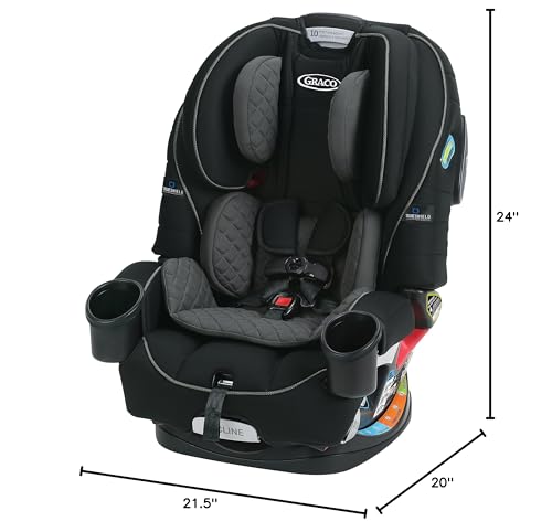 Graco 4Ever DLX 4 in 1 Car Seat  Charlie  Infant to Toddler Car Seat  with 10 Years of Use   Rear Facing  Forward Facing and Booster Modes   Safe  Comfortable and Convenient