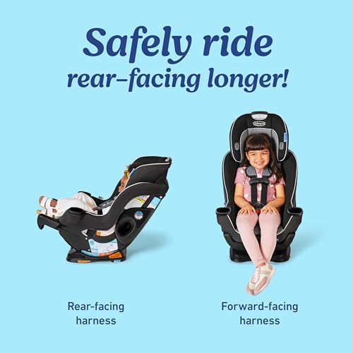 Graco Extend2Fit Convertible Baby Car Seat  Rear and Forward Facing  Adjustable Extension Panel for Extra Legroom  Gotham