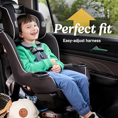 Graco Extend2Fit Convertible Baby Car Seat  Rear and Forward Facing  Adjustable Extension Panel for Extra Legroom  Gotham