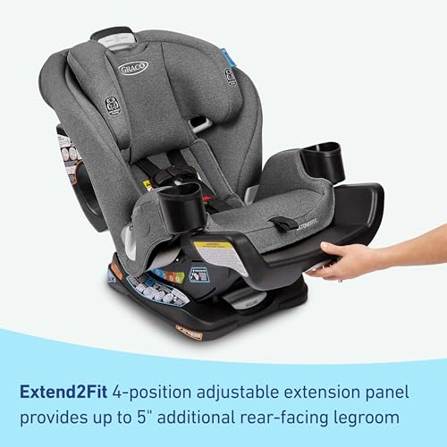 Graco Extend2Fit Convertible Baby Car Seat  Rear and Forward Facing  Adjustable Extension Panel for Extra Legroom  Gotham