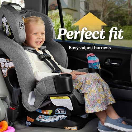 Graco Extend2Fit Convertible Baby Car Seat  Rear and Forward Facing  Adjustable Extension Panel for Extra Legroom  Gotham