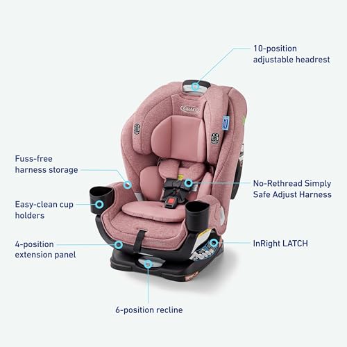 Graco Extend2Fit Convertible Baby Car Seat  Rear and Forward Facing  Adjustable Extension Panel for Extra Legroom  Gotham