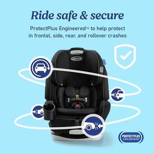 Graco Grows4Me 4 in 1 Convertible Car Seat  10 Years of Use   Infant Car Seat to Toddler  4 Stages of Use   Rear Facing  Forward Facing  High Back Booster  Backless Booster Seat  West Point Design