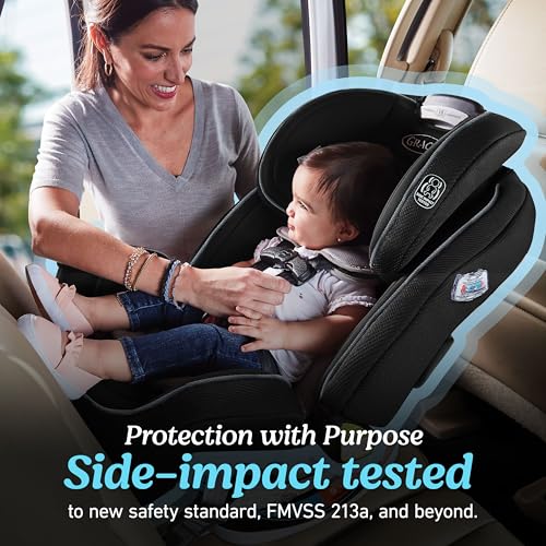 Graco Grows4Me 4 in 1 Convertible Car Seat  10 Years of Use   Infant Car Seat to Toddler  4 Stages of Use   Rear Facing  Forward Facing  High Back Booster  Backless Booster Seat  West Point Design