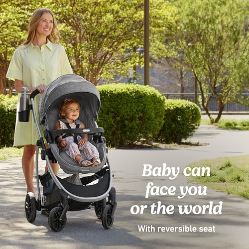 Graco Modes Pramette Travel System  Car Seat and Stroller Combo  Includes SnugRide LX Infant Car Seat and Baby Stroller  3 Modes  Car Seat Carrier  Pramette  Toddler Stroller  Ellington