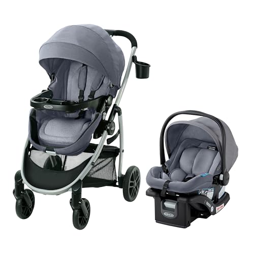 Graco Modes Pramette Travel System  Car Seat and Stroller Combo  Includes SnugRide LX Infant Car Seat and Baby Stroller  3 Modes  Car Seat Carrier  Pramette  Toddler Stroller  Ellington