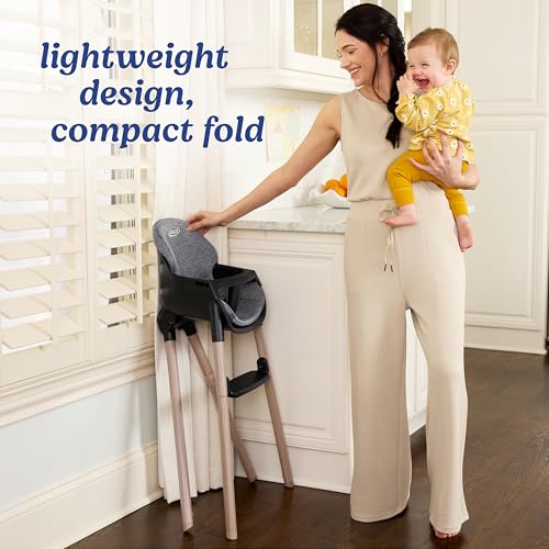 Graco Ready2Dine DLX 4 in 1 Highchair  Portable High Chair with 4 Growing Stages  Foldable Baby High Chair  Toddler Feeding Seat  Youth Stool  and Big Kid Seat  Hazen