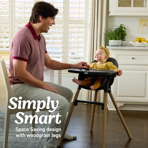 Graco Ready2Dine DLX 4 in 1 Highchair  Portable High Chair with 4 Growing Stages  Foldable Baby High Chair  Toddler Feeding Seat  Youth Stool  and Big Kid Seat  Hazen