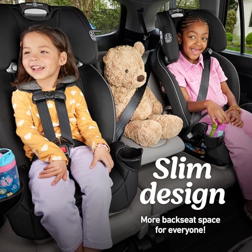 Graco Slimfit 3 in 1 Convertible Car Seat  Ultra Space Saving Design  Jarret  Suitable for Rear and Forward Facing  Highback Booster Seat with 10 Position Headrest