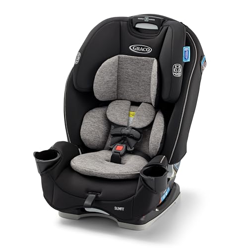 Graco Slimfit 3 in 1 Convertible Car Seat  Ultra Space Saving Design  Jarret  Suitable for Rear and Forward Facing  Highback Booster Seat with 10 Position Headrest