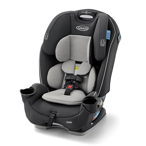 Graco Slimfit 3 in 1 Convertible Car Seat  Ultra Space Saving Design  Jarret  Suitable for Rear and Forward Facing  Highback Booster Seat with 10 Position Headrest