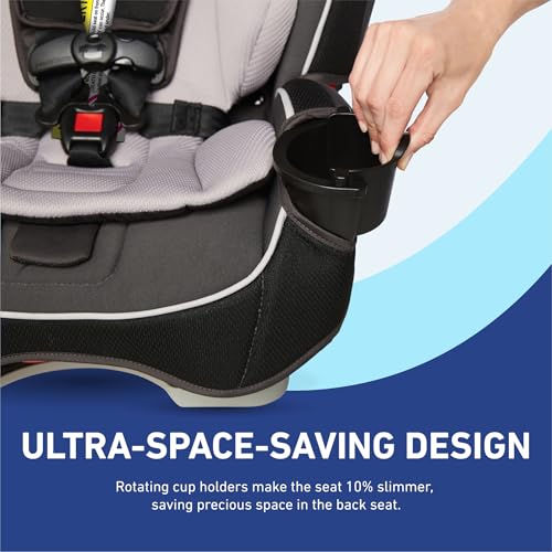Graco Slimfit 3 in 1 Convertible Car Seat  Ultra Space Saving Design  Jarret  Suitable for Rear and Forward Facing  Highback Booster Seat with 10 Position Headrest