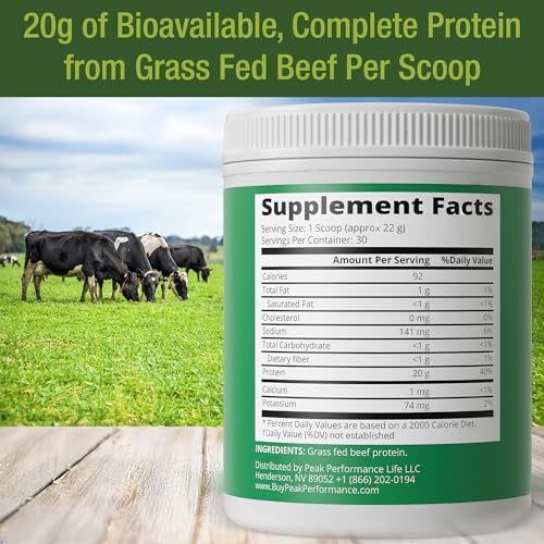 Grass Fed Beef Protein Powder   Lactose Free Great Tasting Beef Protein Isolate  Complete Animal Based Non Dairy Paleo Carnivore Supplement for Prime Muscle Building  No Whey  Unflavored