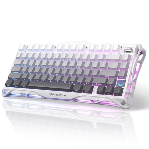 GravaStar Mercury K1 75  Wireless Mechanical Gaming Keyboard  Aluminum Alloy Exoskeleton Design  Gasket Custom Keyboard Hot Swap Socket  Linear Switches  RGB Backlit
