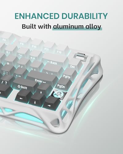 GravaStar Mercury K1 75  Wireless Mechanical Gaming Keyboard  Aluminum Alloy Exoskeleton Design  Gasket Custom Keyboard Hot Swap Socket  Linear Switches  RGB Backlit
