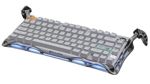 GravaStar Mercury K1 Pro Wireless Gaming Keyboard  Aluminum Alloy  75  Layout Custom Keyboard  Designed for Durability & Unique Aesthetic  Gray