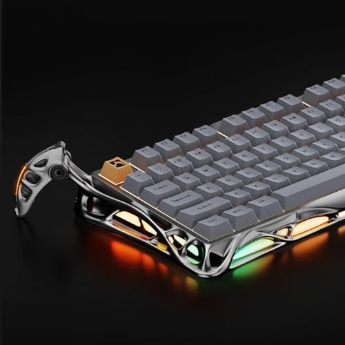 GravaStar Mercury K1 Pro Wireless Gaming Keyboard  Aluminum Alloy  75  Layout Custom Keyboard  Designed for Durability & Unique Aesthetic  Gray