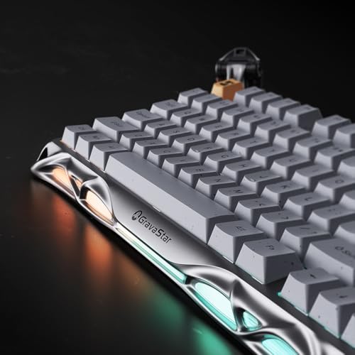 GravaStar Mercury K1 Pro Wireless Gaming Keyboard  Aluminum Alloy  75  Layout Custom Keyboard  Designed for Durability & Unique Aesthetic  Gray