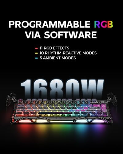 GravaStar Mercury K1 Pro Wireless Mechanical Gaming Keyboard  75  Layout RGB Custom Keyboard  Electroplated Glossy Frame  Hot Swappable Linear Switches   Cyberpunk Edition