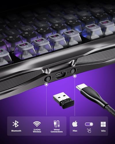 GravaStar Mercury K1 Pro Wireless Mechanical Gaming Keyboard  75  Layout RGB Custom Keyboard  Electroplated Glossy Frame  Hot Swappable Linear Switches   Cyberpunk Edition