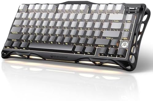 GravaStar Mercury K1 75  Wireless Mechanical Gaming Keyboard  Aluminum Alloy  Gasket Compact Custom Keyboard Hot Swap Socket  Linear Switches  RGB Backlit   Gradient Black