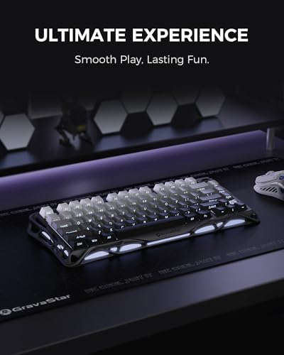 GravaStar Mercury K1 75  Wireless Mechanical Gaming Keyboard  Aluminum Alloy  Gasket Compact Custom Keyboard Hot Swap Socket  Linear Switches  RGB Backlit   Gradient Black