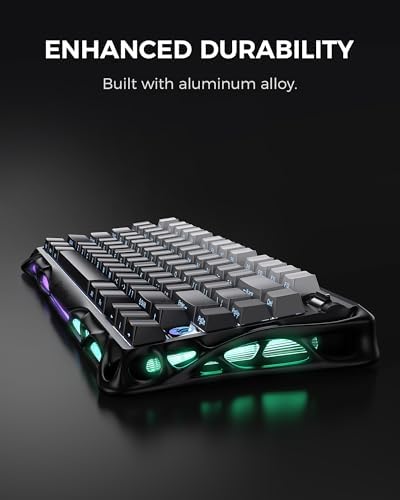 GravaStar Mercury K1 75  Wireless Mechanical Gaming Keyboard  Aluminum Alloy  Gasket Compact Custom Keyboard Hot Swap Socket  Linear Switches  RGB Backlit   Gradient Black