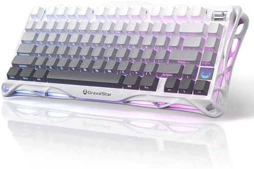 GravaStar Mercury K1 75  Wireless Mechanical Gaming Keyboard  Aluminum Alloy  Gasket Compact Custom Keyboard Hot Swap Socket  Linear Switches  RGB Backlit   Gradient Black