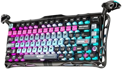 GravaStar Mercury V75 Pro HE Keyboard   75  Layout Gaming Keyboard  Hall Effect Magnetic Switches  Only Wired  Hot Swappable  8000 Hz Polling  Dual Zone RGB  Semi Aluminum Frame with Cyberpunk