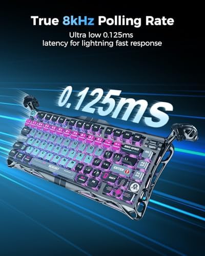 GravaStar Mercury V75 Pro HE Keyboard   75  Layout Gaming Keyboard  Hall Effect Magnetic Switches  Only Wired  Hot Swappable  8000 Hz Polling  Dual Zone RGB  Semi Aluminum Frame with Cyberpunk