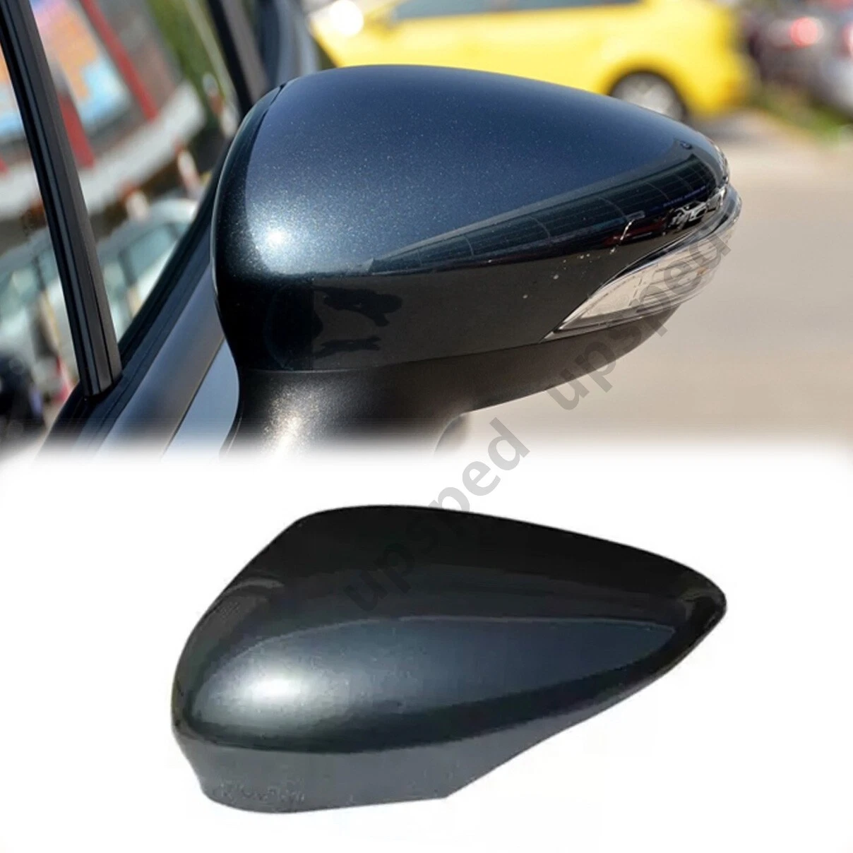 Gray Left Driver Side Car Rearview Mirror Cap Cover For Ford Fiesta 2009 2017
