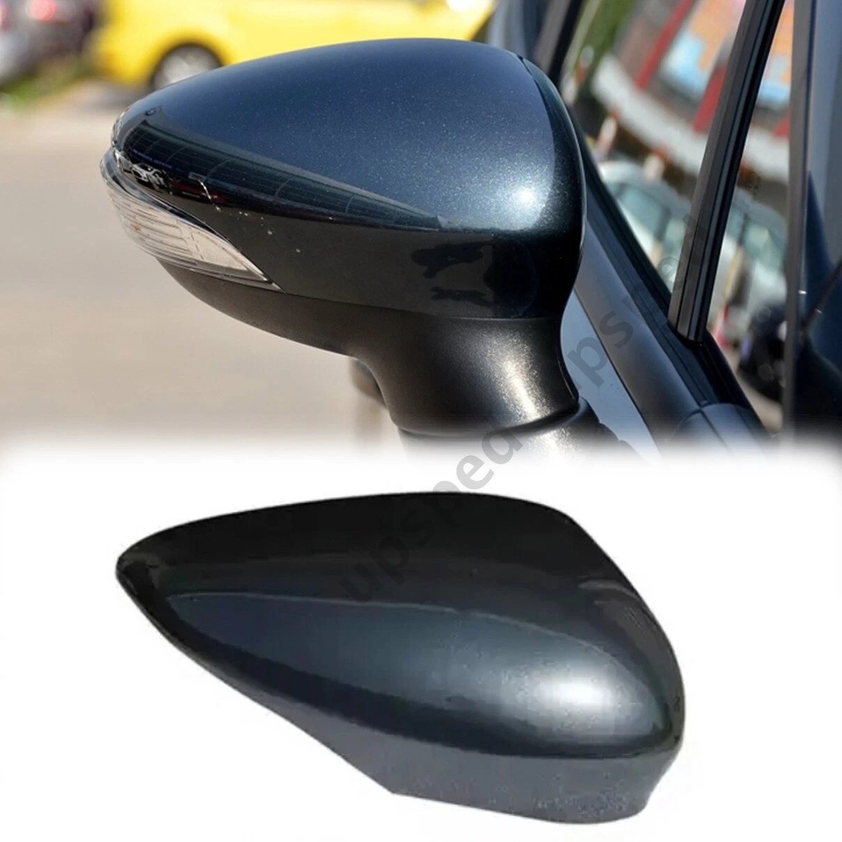 Gray Right Passenger Side Rearview Mirror Cap Cover For Ford Fiesta 2009 2017