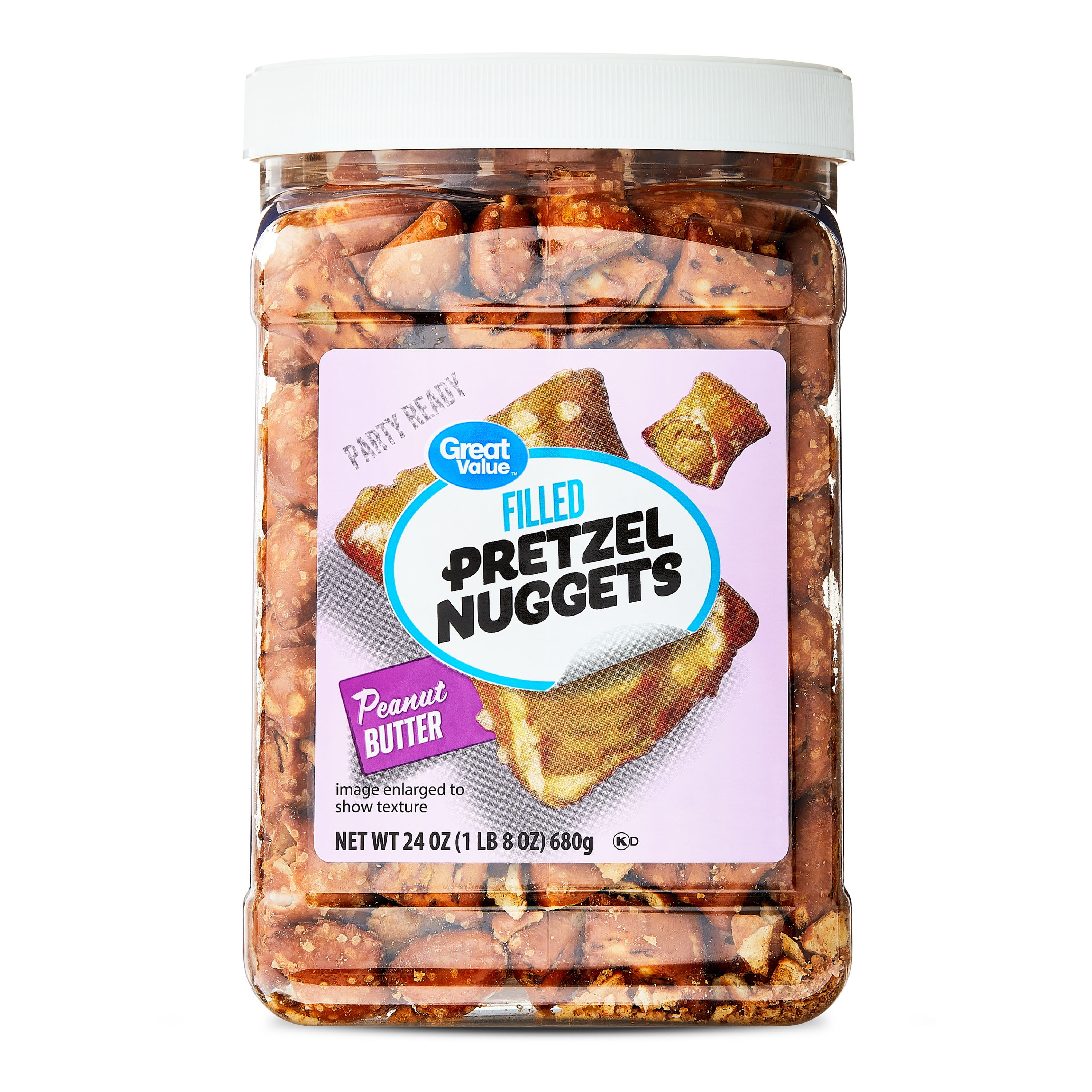 Great Value Peanut Butter Filled Pretzel  24 oz  Resealable Container 