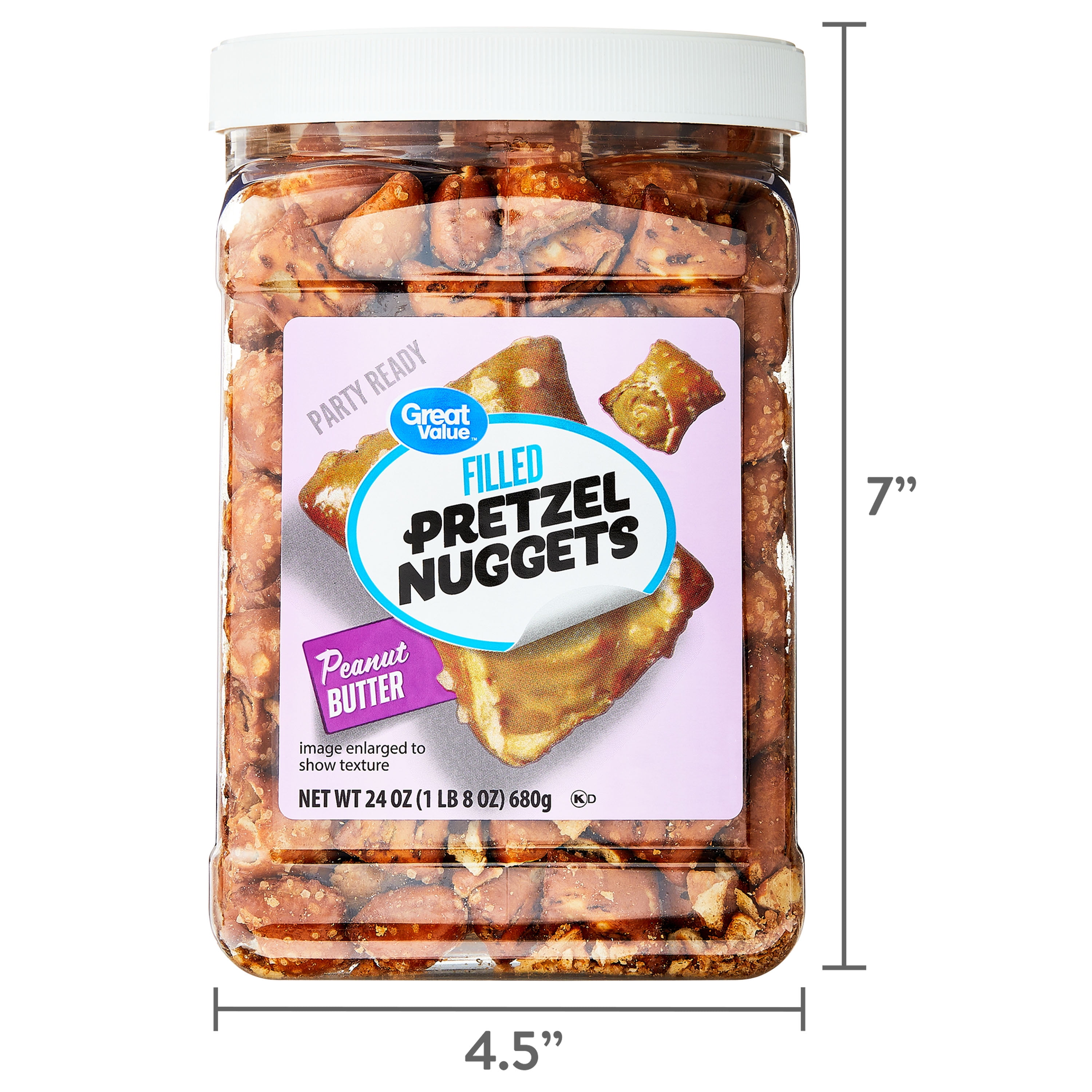 Great Value Peanut Butter Filled Pretzel  24 oz  Resealable Container 