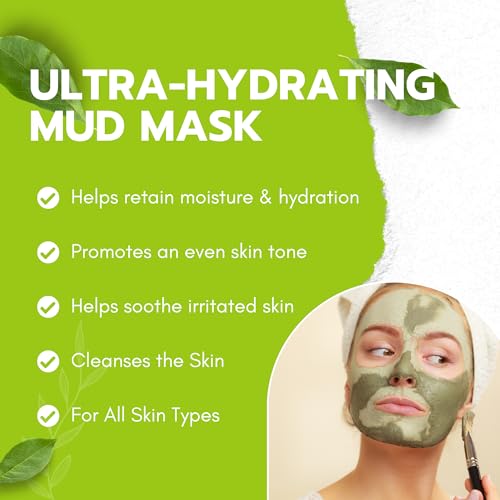 Green Tea Matcha Mud Mask with Aloe Vera  Deep Cleansing  Hydrating  and Relaxing Volcanic Clay Facial Mask