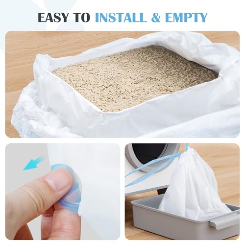 Greesum 45 Count Waste Bags for Automatic Self Cleaning Litter Box  Replacement Cat Litter Box Liners  3 Rolls Drawstring Trash Bags  20 x 18 Inches  1 Pack/45 Counts 