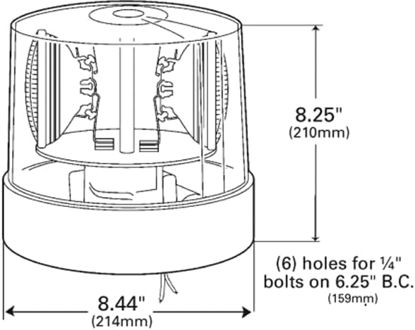 Grote 76223 Two Sealed Beam Roto Beacons  Amber