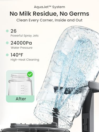 Grownsy EaseClean Bottle Washer Pro   All in One Bottle Washer and Sterilizer and Dryer   Baby Bottle Washer for Bottles  Pump Parts & Baby Essentials   Replaces Hand Washing