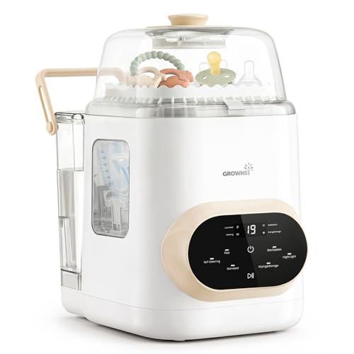 Grownsy EaseClean Bottle Washer Pro   All in One Bottle Washer and Sterilizer and Dryer   Baby Bottle Washer for Bottles  Pump Parts & Baby Essentials   Replaces Hand Washing
